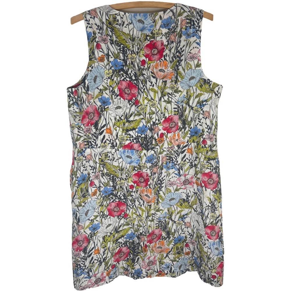 J. JILL Love Linen Floral Sleeveless Dress Size Medium Petite - Picture 6 of 16